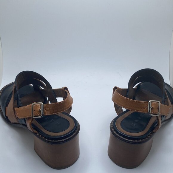 MARNI Chunky Leather Italian Sandals - Size 8.5 - Picture 7 of 16
